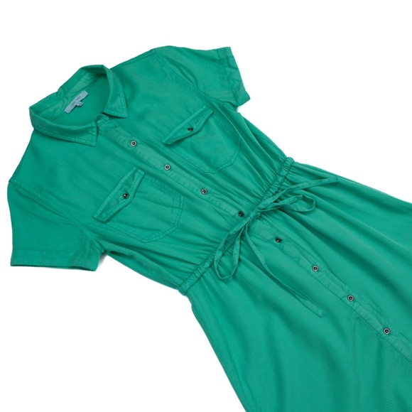 Love Tree | Green Tencel Shirt Dress - Picture 9 of 11